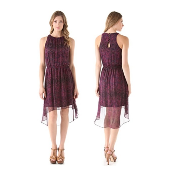 Ella Moss Purple Silk Enchantress Sleeveless Dress - Picture 2 of 8